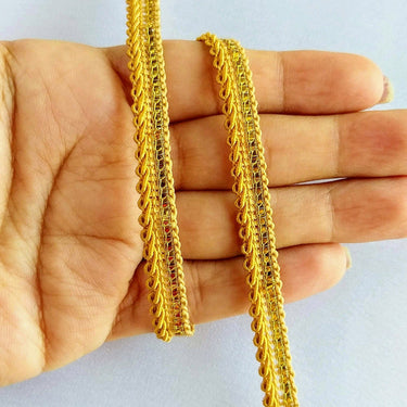 Bamboo Brown And Gold Gimp Trim, Approx. 8mm wide, Upholstery Trim